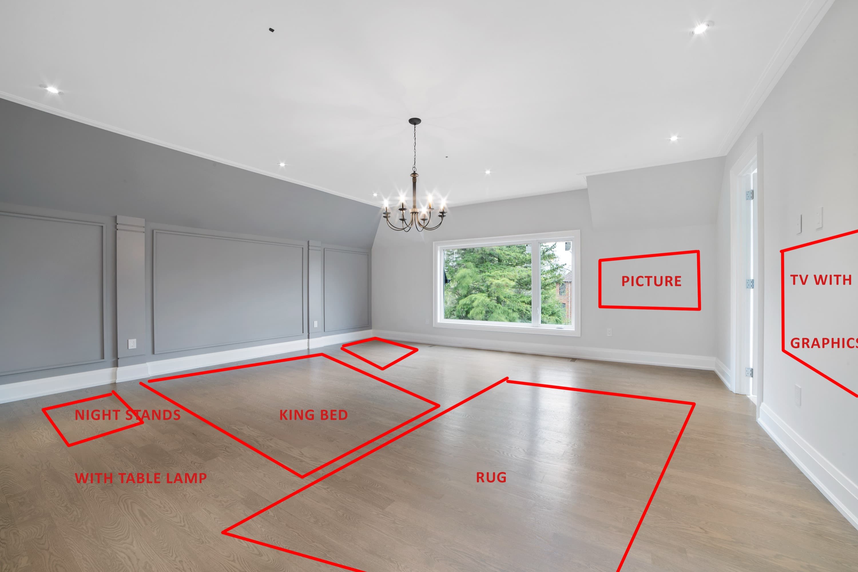 Living room before virtual staging