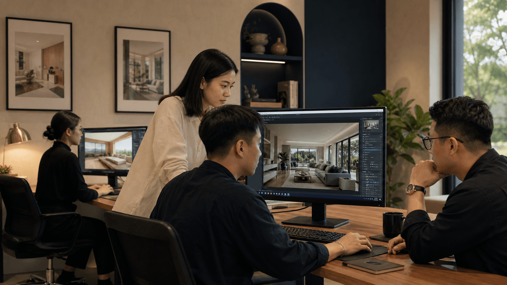 IFOTO real estate photo editing team collaborating in Vietnam